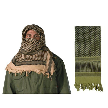 Blue Army Olive Shemagh Tactical Desert Scarf | Military Keffiyeh for Protection, Outdoor, Travel & Survival Use