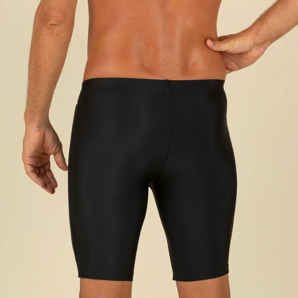 Men's swimming jammer swimsuit 100 basic - black